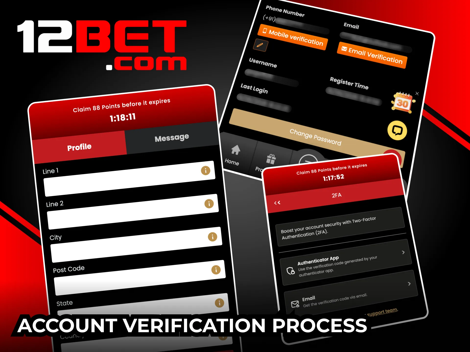 Upload ID and address proof for 12Bet verification.