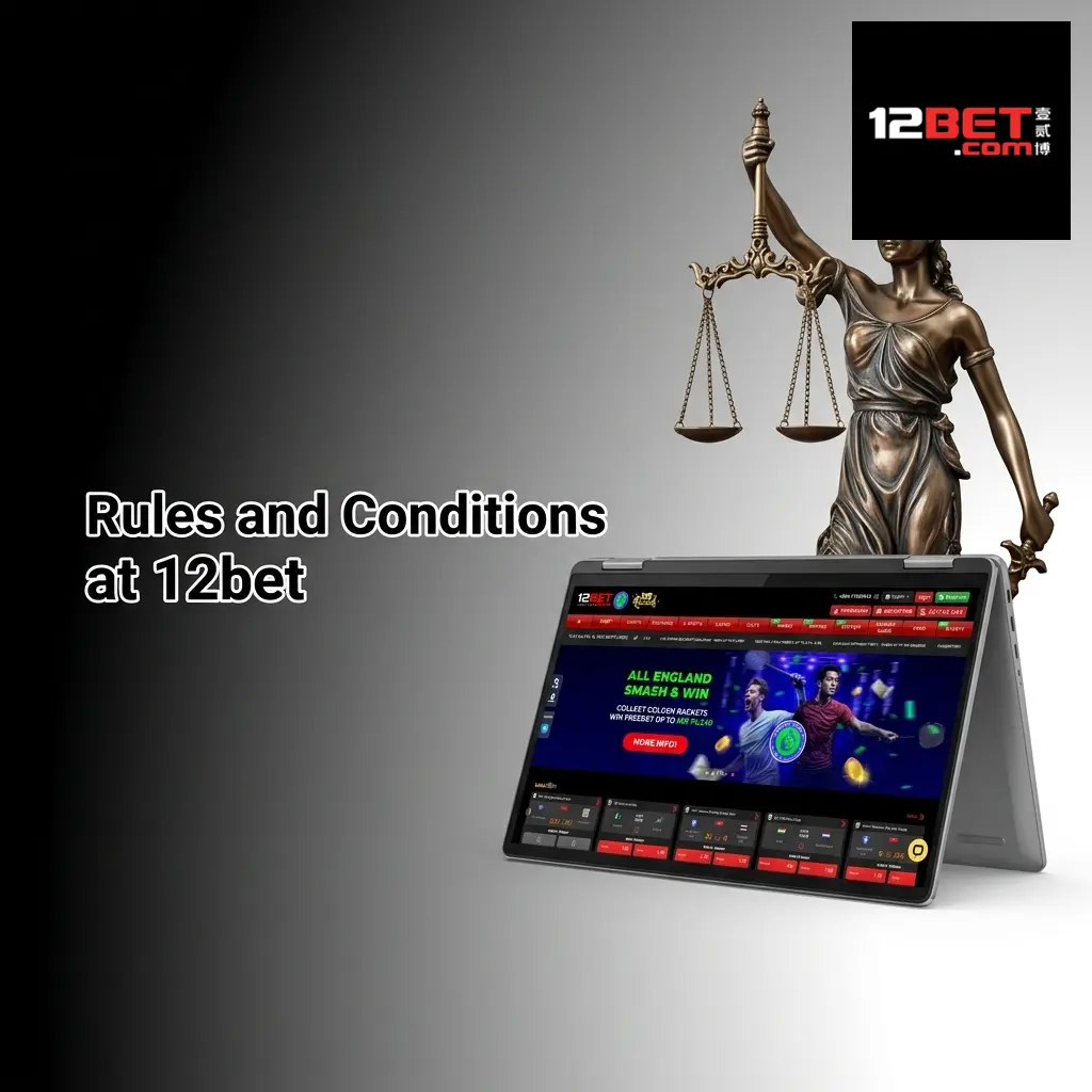12bet website displaying rules and conditions page with terms of service, wagering requirements, and betting guidelines